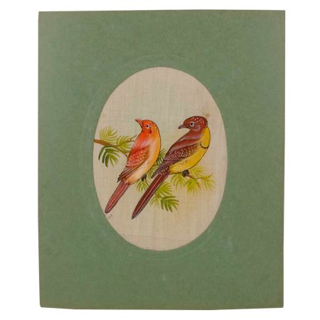 Birds Couple Vintage Fabric Painting
