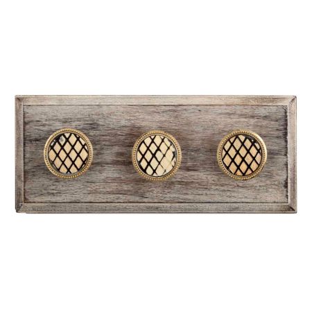 Golden Brass Cut Cabinet Wooden Hooks