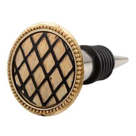 Golden Brass Cut Wine Stopper