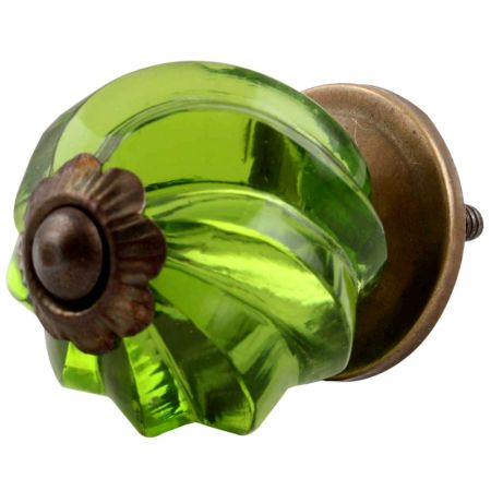 Olive Green Interior Cut Glass Cabinet Knob Online