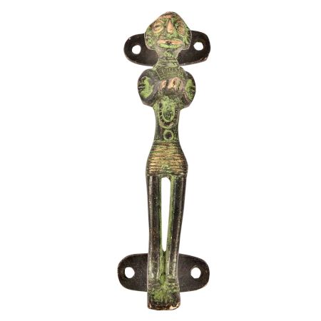 Antique Brass Tribal Man Figurine Design Door Handle