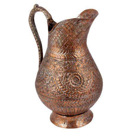 Fancy Copper Pitcher Etched
