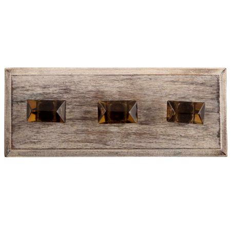 Smoke Prism Shape Glass Wooden Hooks