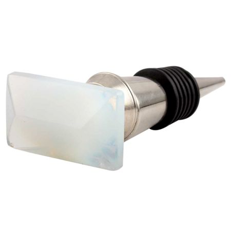 Milky White Prism Shape Glass Wine Stopper