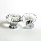 KES HCK700-P25 Cabinet Knob Diamond Shape Crystal Glass Hand Pull, 25 Pack