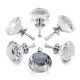 YDO 40mm Diamond Shape Crystal Glass Knob, 6 Pieces, Clear