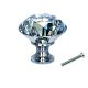 HOSL 10PCS 40MM Diamond Shape Crystal Glass Cabinet Knob Cupboard Drawer Pull Handle/Great for Cupboard, Kitchen and Bathroom Cabinets, Shutters, etc