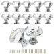 YUYIKES 30mm Diamond Shape Crystal Glass Cabinet Knobs Transparency 12 Pack for Drawer, Chest, Bin, Dresser, Cupboard (12 pcs of transparency)