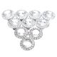 HOSL 10-Pack Round Pull Handle Glittering Rhinestone Knob for Cupboard Drawer (Silver)