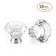 3S 10pcs 40mm Crystal Glass Diamond Shape Cabinet Knob Drawer Pull Handle Kitchen