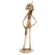 Brass Tribal Female Figurine with a Bag Statue