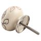 Cream Brown Marigold Etched Ceramic Drawer Knob