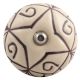 Cream Base Brown Etched Ceramic Floral Knob Online