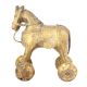 Vintage Brass Horse Temple Toy with Wheels