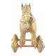 Vintage Brass Horse Temple Toy with Wheels