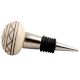 Cream Brown Pattern Etched Ceramic Wine Stopper