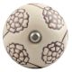 Cream Brown Marigold Etched Ceramic Wine Stopper
