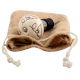 Cream Calla Lily Brown Etched Ceramic Wine Stopper