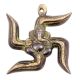 Brass Ganesha Swastika Wall Hanging With Patina