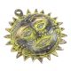 Wall Hanging Sun Brass Metal With Patina