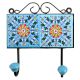 Turquoise Yellow Floral Tiles Hook