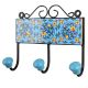 Turquoise Yellow Floral Tiles Hooks