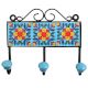 Turquoise Yellow Floral Tiles Hook