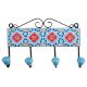 Turquoise Red Floral Tiles Hooks