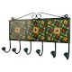 Forest Green Yellow Floral Tiles Hooks