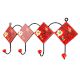 Red Yellow Floral Tiles Hooks