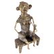 Dhokra Brass Lady Sitting On BedÂ And Child Figurine