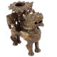 Brass Foo Dog Candle Holder