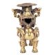 Bronze Lion Foo Dog Candle Holder