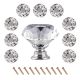 LESHP Crystal Glass Cabinet Knob Cupboard Drawer 10 X 30mm Diamond Acrylic Drawer Door Handle with Screw for Cabinet Furniture Kitchen Home Decorating 10PCS