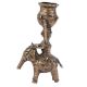 Brass Figurine of Elephant Rider Candle Holder