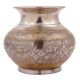 Brass Holy Water Pot with Flowers and Vines Design