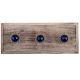 Navy Blue Round Glass and Metal Wooden Hooks