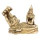 Brass Sculpture of Lord Vishnu and Lakshmi Resting on Sheshnag
