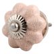 Baby Pink Crackle Ceramic Melon Cabinet Knob