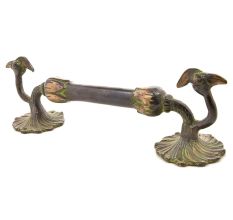 Hand Crafted Brass Peacock Door Handles with Patina