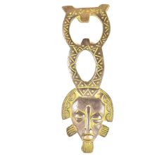 Brass African Man God Beer Bottle Opener with Patina