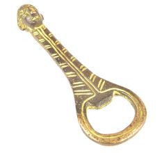 Brass Bottle Opener Souvenir African Face with Patina