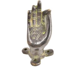 Door Handle Pull Aged Brass Buddha Hand Mudra