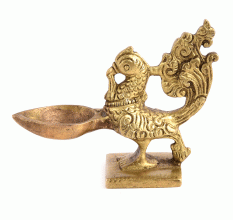 Brass Peacock Oil Lamp