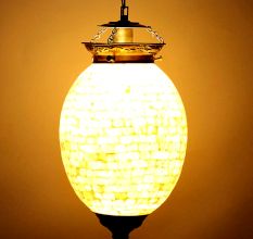 Shell Oval Shape Glass Ceiling Lamps