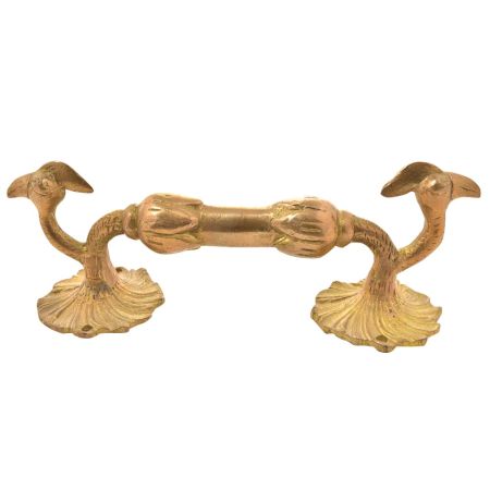 Golden Hand Crafted Brass Peacock Door Handles