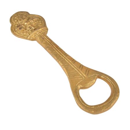 Engraved Floral Brass Bottle Opener