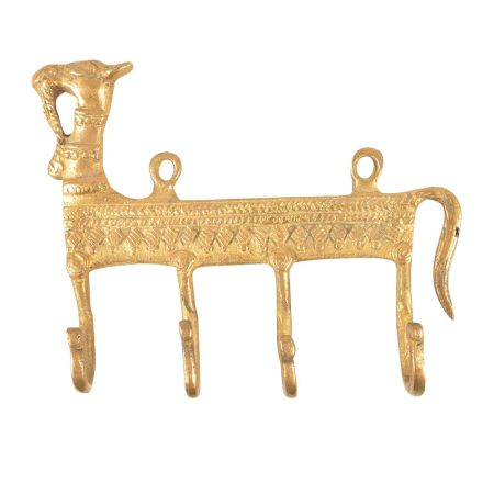 Brass Tribal Camel Face Four Wall Hooks