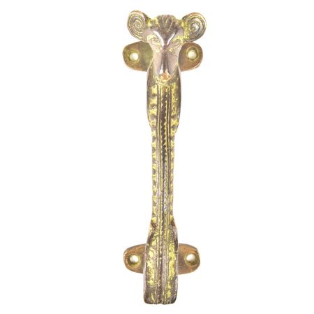 Brass Sheep Designed Door Handle with Patina