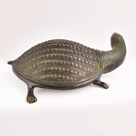 Brass Engraved Turtle Figurine